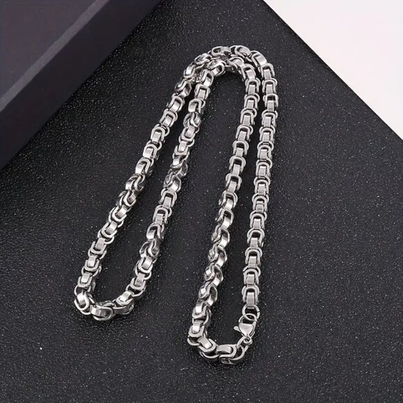 26 Mens 14K White Gold Bike Link Style Chain Necklace 14 Karat